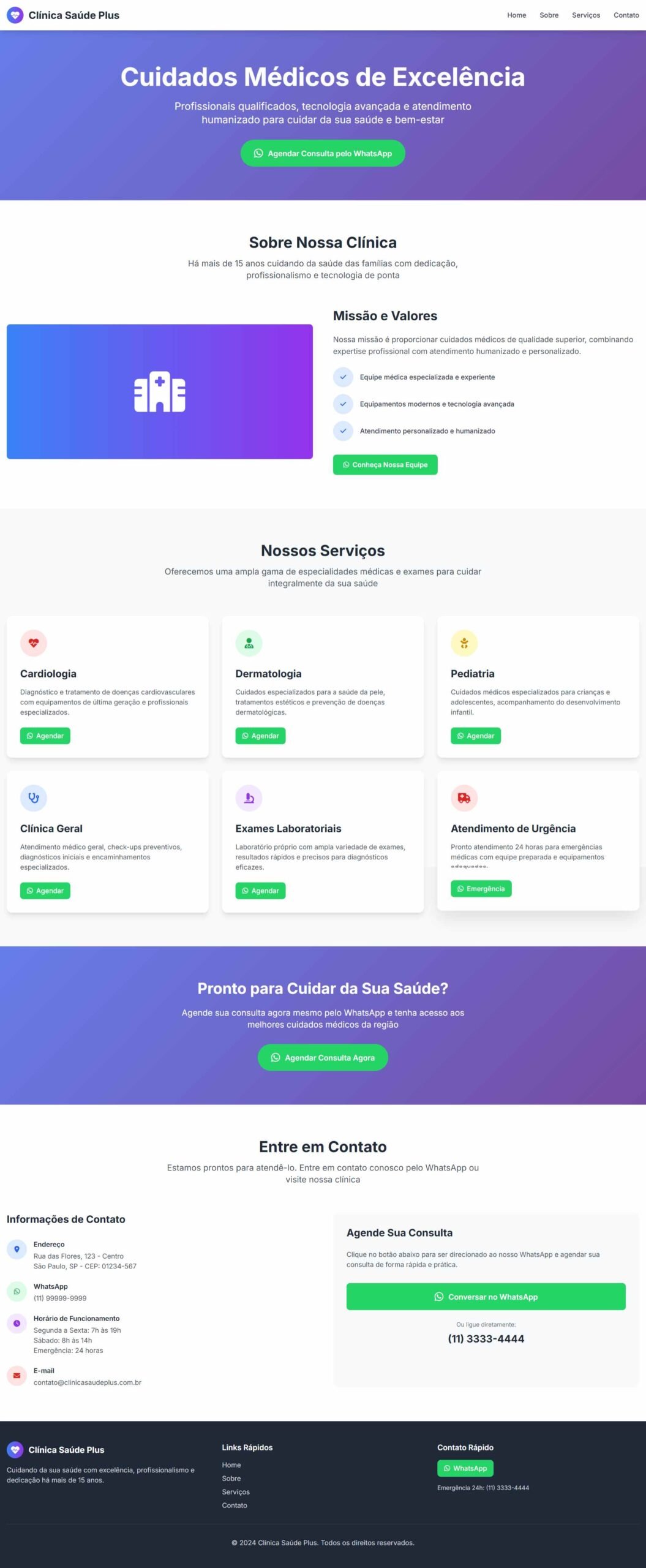 Landing Page - Clínica de Saúde